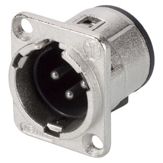 NEUTRIK® XLR, 3-pol , Metall-, Printtechnik vertikal-Einbaustecker, versilberte(r) Kontakt(e), Type D, nickelfarben