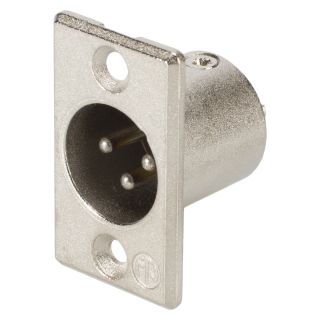 NEUTRIK® XLR, 3-pol , Metall-, Löttechnik-Einbaustecker, versilberte(r) Kontakt(e), Type P, nickelfarben