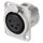 NEUTRIK® XLR, 4-pol , Metall-, Löttechnik-Einbaubuchse, versilberte(r) Kontakt(e), Type D, nickelfarben