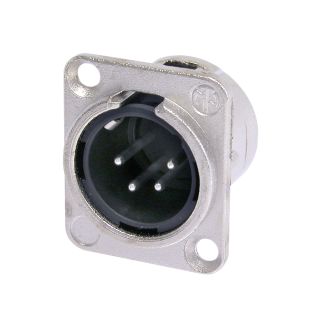 NEUTRIK® XLR, 4-pol , Metall-, Löttechnik-Einbaustecker, versilberte(r) Kontakt(e), Type D, nickelfarben