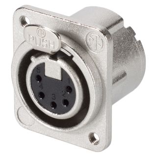 NEUTRIK® XLR, 5-pol , Metall-, Löttechnik-Einbaubuchse, versilberte(r) Kontakt(e), Type D M3, nickelfarben