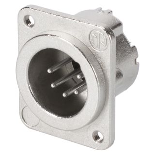NEUTRIK® XLR, 5-pol , Metall-, Löttechnik-Einbaustecker, versilberte(r) Kontakt(e), Type D M3, nickelfarben