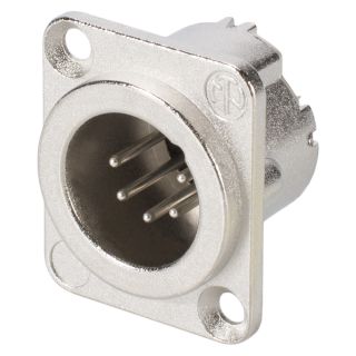 NEUTRIK® XLR, 5-pol , Metall-, Löttechnik-Einbaustecker, versilberte(r) Kontakt(e), Type D, nickelfarben