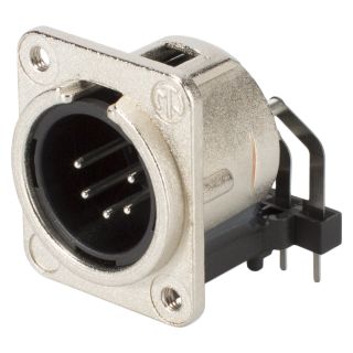 NEUTRIK® XLR, 5-pol , Metall-, Löttechnik-Einbaustecker, versilberte(r) Kontakt(e), Type D, nickelfarben