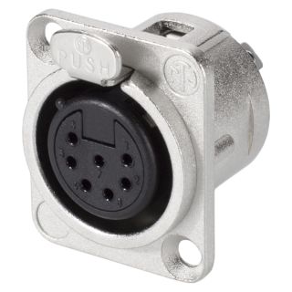 NEUTRIK® XLR, 7-pol , Metall-, Löttechnik-Einbaubuchse, versilberte(r) Kontakt(e), Type D, nickelfarben