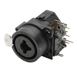 NEUTRIK® XLR / Klinke (6,3mm), 3-pol , Kunststoff-, Printtechnik horizontal-Einbaubuchse, vergoldete(r) Kontakt(e), Type C, schwarz