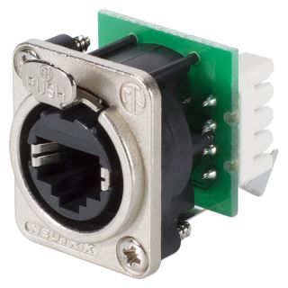 NEUTRIK® RJ45 CAT.5e, 8-pol , Metall-, Schneid-Klemmtechnik-Einbaubuchse, vergoldete(r) Kontakt(e), Type D, nickelfarben