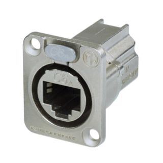 NEUTRIK® RJ45 CAT.6A, 8-pol , Metall-, Patch-Einbaubuchse, Type D, nickelfarben