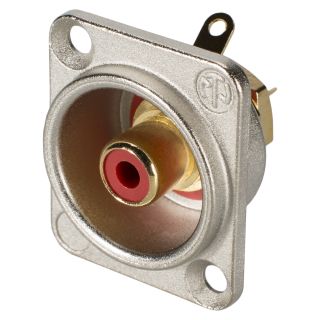 NEUTRIK® Cinch (RCA), 2-pol , Metall-, Löttechnik-Einbaubuchse, vergoldete(r) Kontakt(e), Type D, nickelfarben