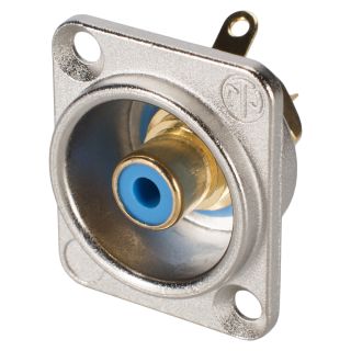 NEUTRIK® Cinch (RCA), 2-pol , Metall-, Löttechnik-Einbaubuchse, vergoldete(r) Kontakt(e), Type D, nickelfarben