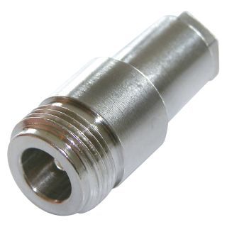 Telegärtner N Crimp-Kabelbuchse, PTFE-isoliert, gerade, nickelfarben