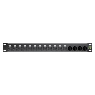 Sommer cable Audio-Steckfeld XLR Broadcast , 1 HE, 12 BE, XLR 3-pol male/XLR 3-pol female; NEUTRIK®; vergoldete Kontakte, 4 mm Aluminium, Farbe: anthrazit RAL 7016 | 12/00