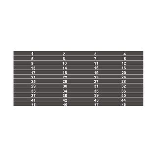Nummernstreifen 1 - 48, 12 Klebe-Etiketten im 4er Raster auf einem Bogen fr SYSBOXX-Bleche mit A / B-Serie