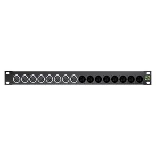 Sommer cable Audio-Steckfeld XLR , 1 HE, 12 BE, XLR 3-pol male/XLR 3-pol female; NEUTRIK; versilberte Kontakte, 1,2 mm Stahlblech, Farbe: schwarz | 08/00