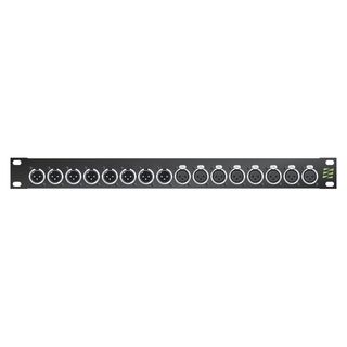 Sommer cable Audio-Steckfeld XLR , 1 HE, 12 BE, XLR 3-pol male/XLR 3-pol female; NEUTRIK; versilberte Kontakte, 1,2 mm Stahlblech, Farbe: schwarz | 08/08