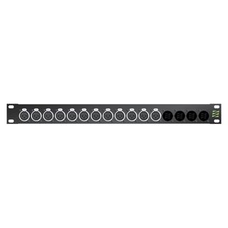 Sommer cable Audio-Steckfeld XLR , 1 HE, 12 BE, XLR 3-pol male/XLR 3-pol female; NEUTRIK; versilberte Kontakte, 1,2 mm Stahlblech, Farbe: schwarz | 12/00