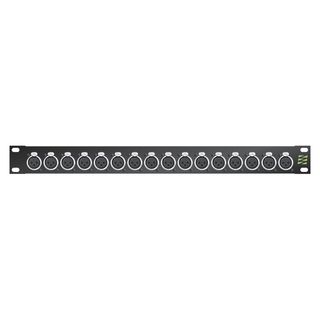 Sommer cable Audio-Steckfeld XLR , 1 HE, 12 BE, XLR 3-pol male/XLR 3-pol female; NEUTRIK; versilberte Kontakte, 1,2 mm Stahlblech, Farbe: schwarz | 16/00