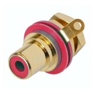 REAN Cinch (RCA), 2-pol , Metall-, Löttechnik-buchse, vergoldete(r) Kontakt(e), Gewinde 1/2", gold