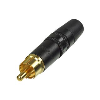 REAN Cinch (RCA), 2-pol , Kunststoff-, Lttechnik-Kabelstecker, vergoldete(r) Kontakt(e), gerade, schwarz