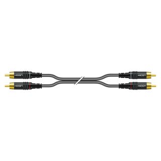RCA-Cinch-Patchkabel, unsymmetrisch SC-Onyx, 1  x  0,25 mm² | RCA-Cinch / RCA-Cinch, HICON | 2,00m | schwarz