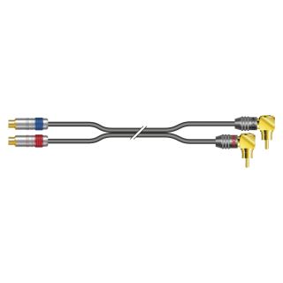 RCA-Cinch-Patchkabel, unsymmetrisch SC-Onyx, 1  x  0,25 mm | RCA-Cinch / RCA-Cinch, HICON | 2,50m | blau