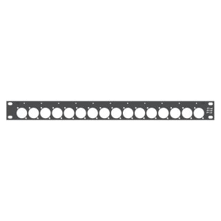 Sommer cable Rack Panel, Universal D-Serie, Aluminium gefräst, 4mm, 1 HE, anthrazit, inklusive Edelstahlversteifungswinkel