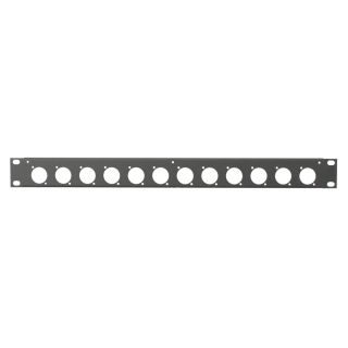 Rack Panel, Universal D-Serie, Oberflche RAL 9011 glatt matt, 1 HE, Stahlblech, 1.2mm, schwarz