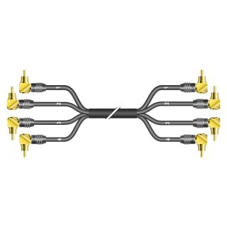 RCA-Cinch-Patchkabel, unsymmetrisch SC-Quantum Highflex, 4  x  0,14 mm² | RCA-Cinch / RCA-Cinch, HICON | 04/00 | 1,00m