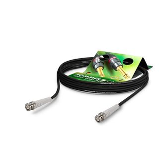 HF-Kabel RG-Classic 50 Ohm, 1  x  0,48 mm | BNC / BNC, HICON | 0,75m | schwarz | wei