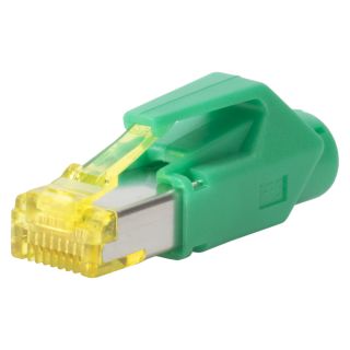 HIROSE RJ45 CAT.6a, 8-pol , Kunststoff-, Crimp-Kabelstecker, vergoldete(r) Kontakt(e), gerade | grn