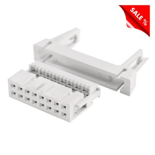 Pfostenstecker, 16pol, verriegelbar fr Flachbandkabel 16, grau