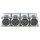 Splitter-Modul 4 x XLR B-Serie female, 3-pol , 1 HE, 3 BE, Metall-, Flachstecker 2 x 14-pol-, versilberte(r) Kontakt(e), nickelfarben, für SYS-Gehäuseserien