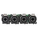 Steckverbinder-Modul 4 x Combo, 3-pol , 1 HE, 3 BE,...