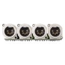 Steckverbinder-Modul 4 x XLR B-Serie, 5-pol , 1 HE, 3 BE,...