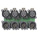 Steckverbinder-Modul 4 x XLR female + 4 x XLR male...