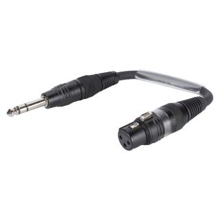 Sommer cable  Adapterkabel | Klinke male 6,3 mm stereo/XLR 3-pol female gerade | 0,15m | schwarz
