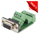 HD (VGA)/SUB-D, 15-pol , Schraubkontakt-Einbaubuchse,...