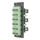 Steckverbinder-Modul 12 x 3pin EUROBLOCK 3,5mm, 2 HE, 1 BE für SYS-Gehäuseserien, Farbe: anthrazit, RAL 7016
