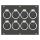 Steckverbinder-Modul 8 x XLR female, 2 HE, 3 BE für SYS-Gehäuseserien, Farbe: anthrazit, RAL 7016