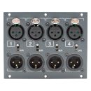Steckverbinder-Modul 4 x XLR 3-pol male + 4 x XLR 3-pol...