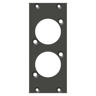 Frontblech 2 x D-Loch, 90° gedreht, 2 HE, 1 BE für SYS-Gehäuseserien, verzinktes Stahlblech, Farbe: anthrazit, RAL 7016