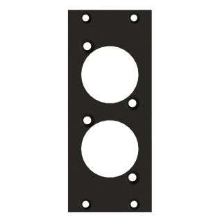 Frontblech 2 x D-Loch, 2 HE, 1 BE für SYS-Gehäuseserien, 2,5 mm verzinktes Stahlblech, Farbe: anthrazit, RAL 7016