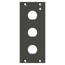 Frontblech 3 x 1/2"-Loch (12,5mm), 2 HE, 1 BE...