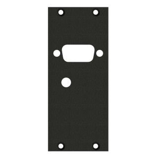 Frontblech HDMI / VGA-Ausschnitt, 2 HE, 1 BE für SYS-Gehäuseserien, verzinktes Stahlblech, Farbe: anthrazit, RAL 7016