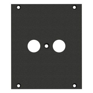 Frontblech 2 x Antennendose, 2 HE, 2 BE für SYS-Gehäuseserien, verzinktes Stahlblech, Farbe: anthrazit, RAL 7016