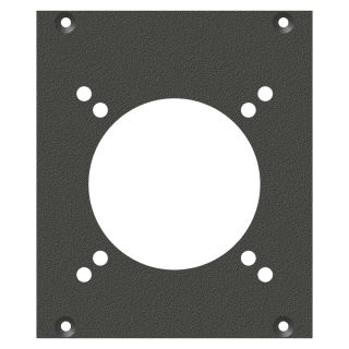 Frontblech CEE3-Loch, 2 HE, 2 BE für SYS-Gehäuseserien, verzinktes Stahlblech, Farbe: anthrazit, RAL 7016