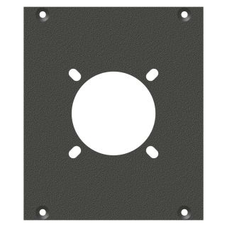 Frontblech Loch für NL4, NL8MPR, EP, LK08, 2 HE, 2 BE für SYS-Gehäuseserien, verzinktes Stahlblech, Farbe: anthrazit, RAL 7016