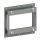 Frontblech 2 x W45 Module, 2 HE, 3 BE für SYS-Gehäuseserien, verzinktes Stahlblech, Farbe: anthrazit, RAL 7016