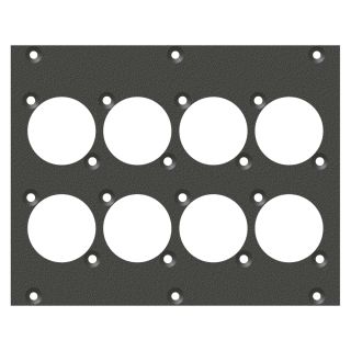 Frontblech 8 x A / B-Loch, 2 HE, 3 BE für SYS-Gehäuseserien, verzinktes Stahlblech, Farbe: anthrazit, RAL 7016