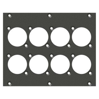 Frontblech 8 x A / B-Loch, 2 HE, 3 BE fr SYS-Gehuseserien, verzinktes Stahlblech, Farbe: anthrazit, RAL 7016